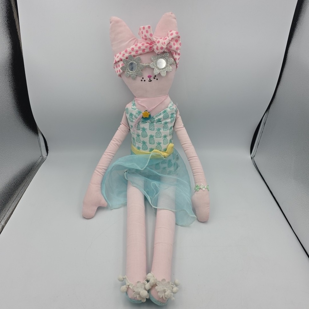 POTTERY BARN KIDS MONIQUE LHUILLIER PETAL CAT DESIGNER DOLL 18"